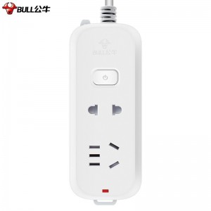 公牛（BULL）插座短线插排新国标插座多功能排插电源接线板三脚插线板一米0.5m插板带线拖线板 GN-B5110 总控开关 2插位全长1.8米