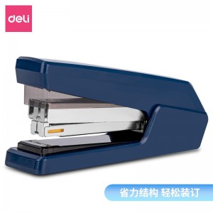 得力(deli)平钉省力型订书机  专利平钉结构平钉包角 蓝色0433