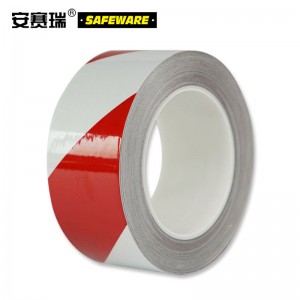 SAFEWARE 安赛瑞 反光警示胶带（红/白）5cm×22m 工程级反光膜