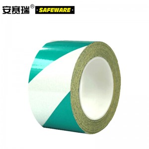 SAFEWARE 安赛瑞 反光警示胶带（绿/白）10cm×22m 工程级反光膜