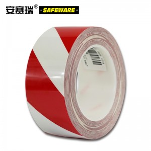 SAFEWARE 安赛瑞 耐磨型划线胶带（红/白）5cm×22m PET基材