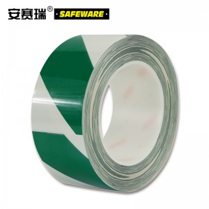 SAFEWARE 安赛瑞 耐磨型划线胶带（绿/白）5cm×22m PET基材