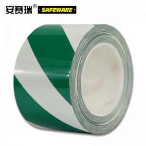 SAFEWARE 安赛瑞 耐磨型划线胶带（绿/白）7.5cm×22m PET基材