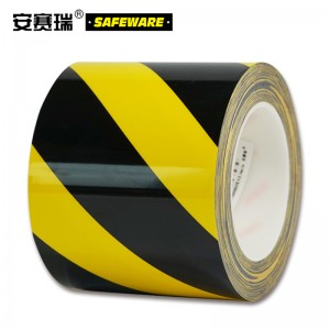 SAFEWARE 安赛瑞 耐磨型划线胶带（黄/黑）10cm×22m PET基材