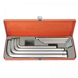 钢盾 S050026 10件套公制加长球头内六角扳手(铁盒)