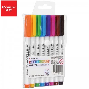 齐心（Comix）易擦可擦办公会议白板笔大容量易擦大头笔儿童涂鸦笔画板水性记号笔 多彩白板笔 WB716-8 彩色白板笔