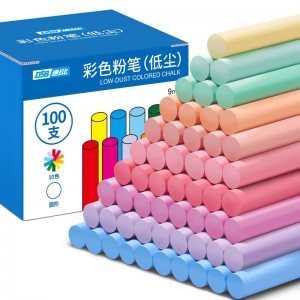 DSB 圆形彩色粉笔10色低尘儿童涂鸦画板教学画画笔绿板黑板报专用粉笔 1盒/100支 CK-1101