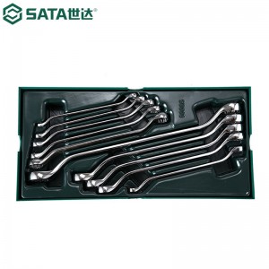世达（SATA） 工具托套装套筒扳手钳类锉刀螺丝批套筒快扳  09901-09915 10件全抛光双梅花扳手09905