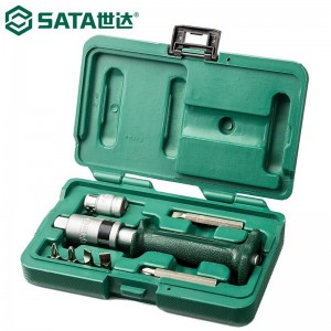 世达（SATA）09603 冲击螺丝刀撞批头十字一字敲击螺丝批起子组生锈螺丝拆除汽修机修维修工具套装8件护套型