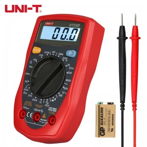 优利德（UNI-T）UT33D 迷你数字万用表 高精度 万能表多功能防烧数显万用表家用电工维修  手动量程