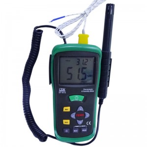 华盛昌(CEM) DT-615手持式工业温湿度计 空气湿度温度测试仪便携式温湿度表外接K型 标配(普通电池)
