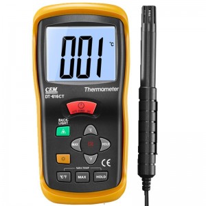 华盛昌（CEM）DT-616CT 分体式多功能温湿度计-30~100℃带线温湿度检测仪红外测温仪 标配(普通电池)
