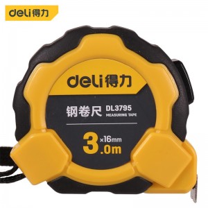 得力（deli） 得力(deli) 钢卷尺盒尺伸缩尺米尺公制手动锁定 3m*16mm 包胶自锁钢卷尺DL3795 