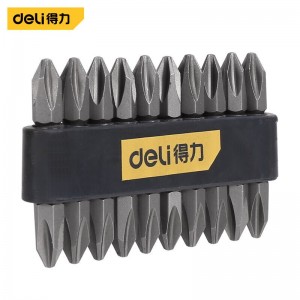 得力（deli）工具 6.3mm系列十字强磁螺丝批头 双头风动气转旋具批头 1/4X65mm 单支DL6902