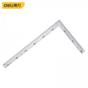 得力(deli) 不锈钢拐尺钢角尺L型尺木工直角90度尺双面刻度150x300mm DL7130 