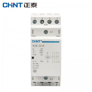 正泰（CHNT）NCH8-20/40-220/230V 家用小型单相交流接触器 导轨式四常开4P 20A