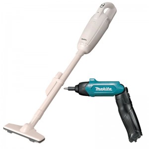 牧田/MAKITA DK0092X1锂电池充电式螺丝起子机DF001DW+便携手持吸尘器CL104DWY套装