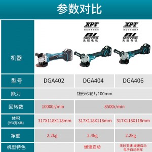 牧田（makita）锂电充电角磨机DGA404无刷角向 100mm 【4.0AH两电一充】DGA404RME