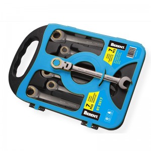 百锐（BERENT） 活动头精品棘轮两用扳手 7件套 BT2817活动头棘轮扳手 