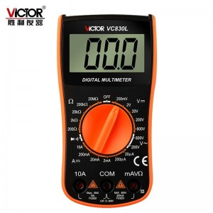 胜利仪器（VICTOR）数字万用表手持式大屏幕万能表全保护电路直流电流 VC830L 标配现货