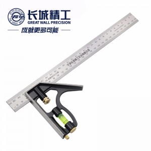 长城精工活动角尺移动组合钢角尺高精度多功能加厚木工角度尺 300mm 130630  