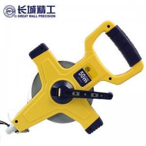 长城精工50米钢卷尺大钢尺防水刚盘尺耐磨工程尺子 架式长卷尺 015815 