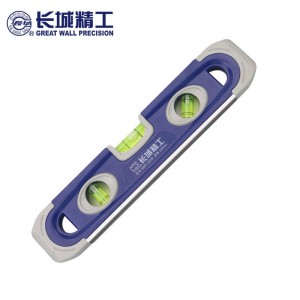 长城精工水平尺实心防摔迷小型高精度加厚铝合金带强磁鱼雷平水尺 230mm 172361 