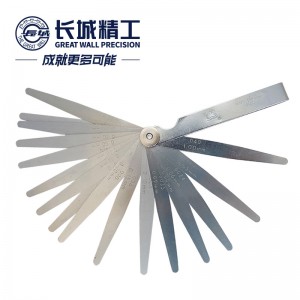 长城精工塞尺筛尺不锈钢公英制16片0.05-1.0mm间隙尺塞片100mm 428004