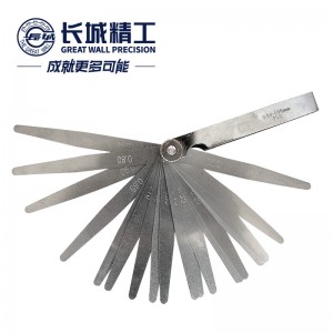 长城精工塞尺筛尺不锈钢高精度25片0.04-1.0mm间隙尺塞片100mm 428007 