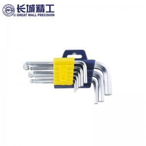 长城精工 内六角扳手 内六方六棱角工具套装 硬度高 球头标准9件套 348809 