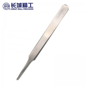 长城精工 宽头镊子 挑燕窝毛发工具 不锈钢防磁性 118mm 420583 