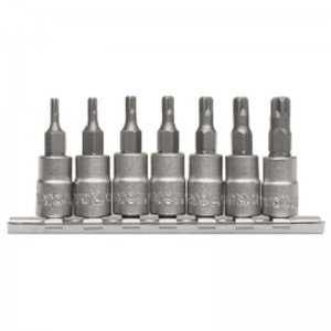 易尔拓 YT-0461 1/4小飞中孔五角星型旋具套筒组套 7件套